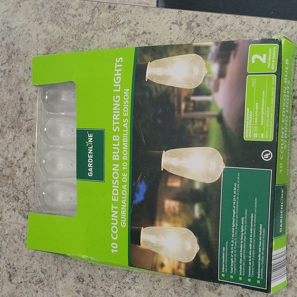 Gardenline Accents Nwot Count Gardenline Edison Bulb String Lights